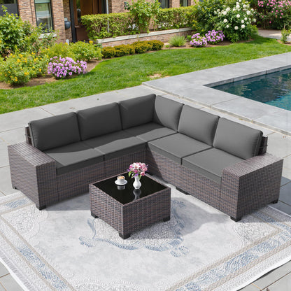 13 PCS Outdoor Patio Furniture Set,Outdoor Sectional Furniture with 43" 55000 BTU Gas Propane Fire Pit Table,All Weather PE Rattan Wicker Patio Conversation Set,Navy Blue