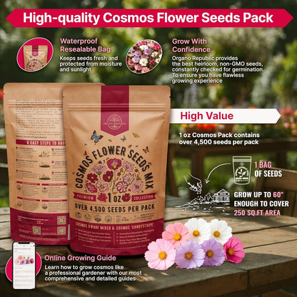 Sunflower Mix Seeds Pack 8 oz - Over 10,300 Non-GMO Heirloom Sunflower Seeds for Planting, Annual Flowers in Individual Seed Packet for Planting Home Garden Indoor & Outdoor Gardening