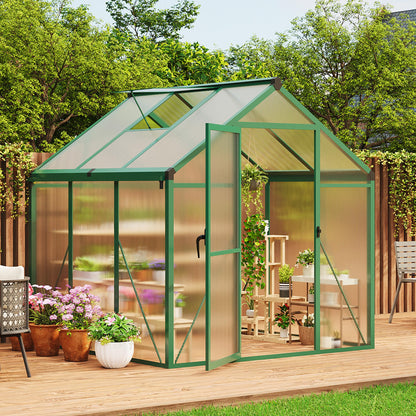 IDEALHOUSE 8×10 FT Greenhouse, Large Walk in Greenhouses for Outdoors and Garden Planting, Polycarbonate Greenhouse with Enhanced Aluminum Frame, Green Houses with Quick Setup Structure and Roof Vent