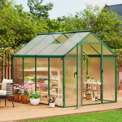 IDEALHOUSE 8×10 FT Greenhouse, Large Walk in Greenhouses for Outdoors and Garden Planting, Polycarbonate Greenhouse with Enhanced Aluminum Frame, Green Houses with Quick Setup Structure and Roof Vent