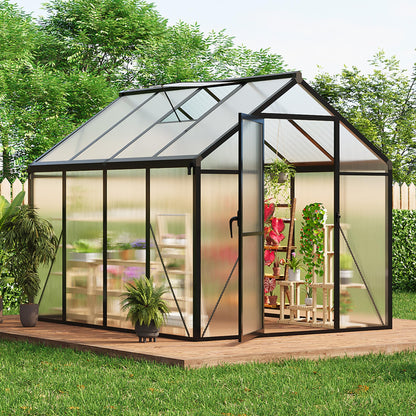 IDEALHOUSE 8×10 FT Greenhouse, Large Walk in Greenhouses for Outdoors and Garden Planting, Polycarbonate Greenhouse with Enhanced Aluminum Frame, Green Houses with Quick Setup Structure and Roof Vent