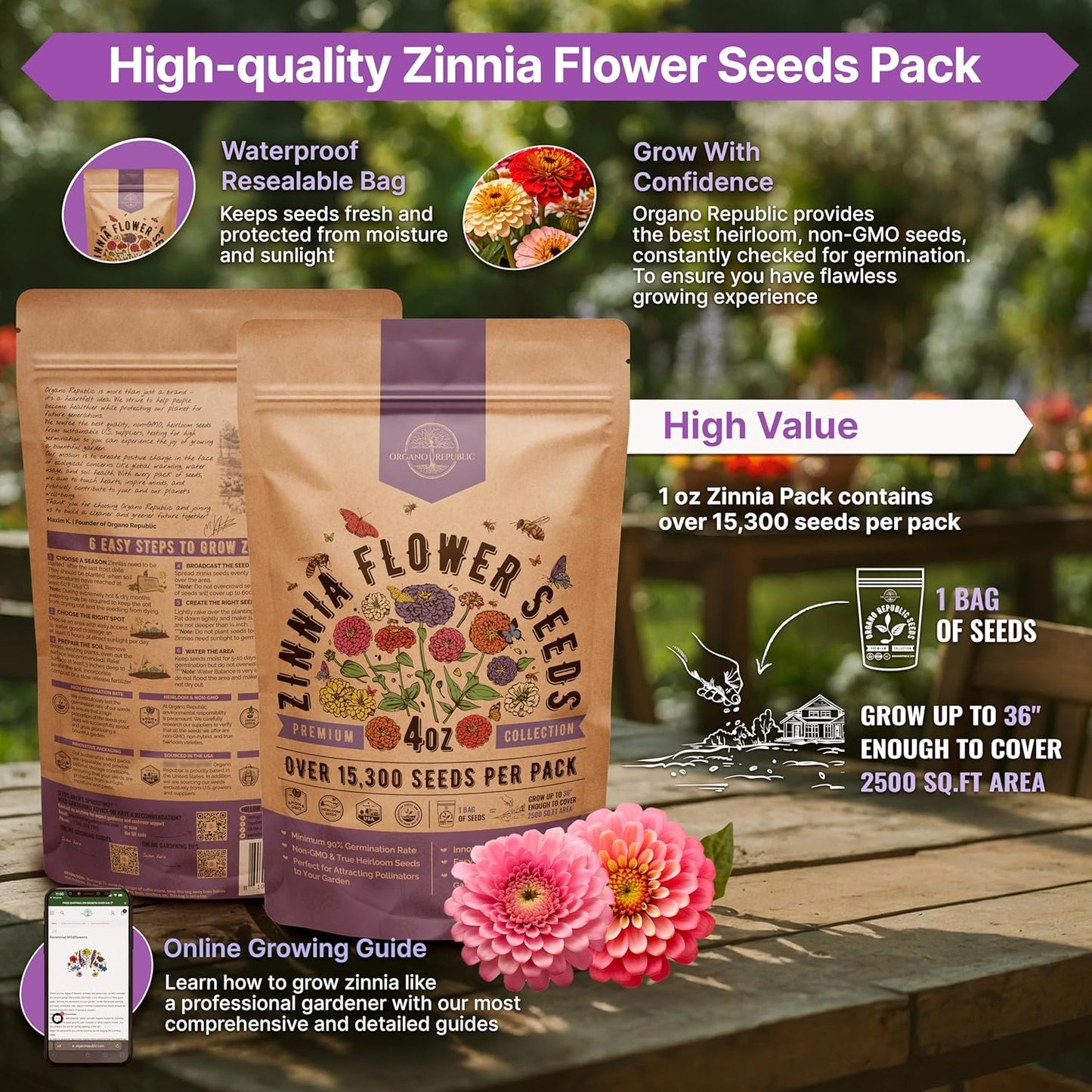Sunflower Mix Seeds Pack 8 oz - Over 10,300 Non-GMO Heirloom Sunflower Seeds for Planting, Annual Flowers in Individual Seed Packet for Planting Home Garden Indoor & Outdoor Gardening