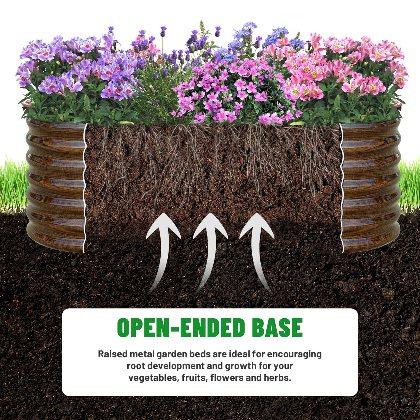 SnugNiture Galvanized Steel Raised Garden Bed Kit - 2 Pack 4x2x2 ft Metal Planter Box for Vegetables, Flowers, Herbs | Easy Assembly, Open Bottom Design for Optimal Drainage