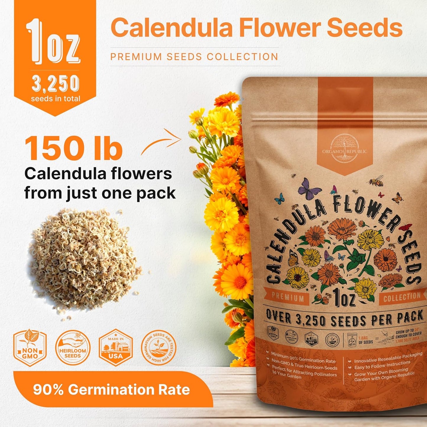 Sunflower Mix Seeds Pack 8 oz - Over 10,300 Non-GMO Heirloom Sunflower Seeds for Planting, Annual Flowers in Individual Seed Packet for Planting Home Garden Indoor & Outdoor Gardening