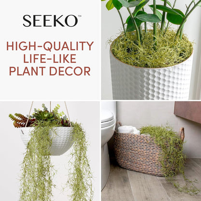 SEEKO Succulents Fake Spanish Moss 6 Pack, 33" – Premium Artificial & Faux Moss Decor