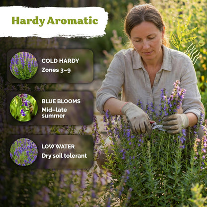 KVITER 150 Borage Seeds (Borago officinalis) - Blue Strawflower, Edible Flower for Teas, Attracts Pollinators - Heirloom Herb Seeds for Planting in Outdoor & Indoor Garden, Beds, Containers