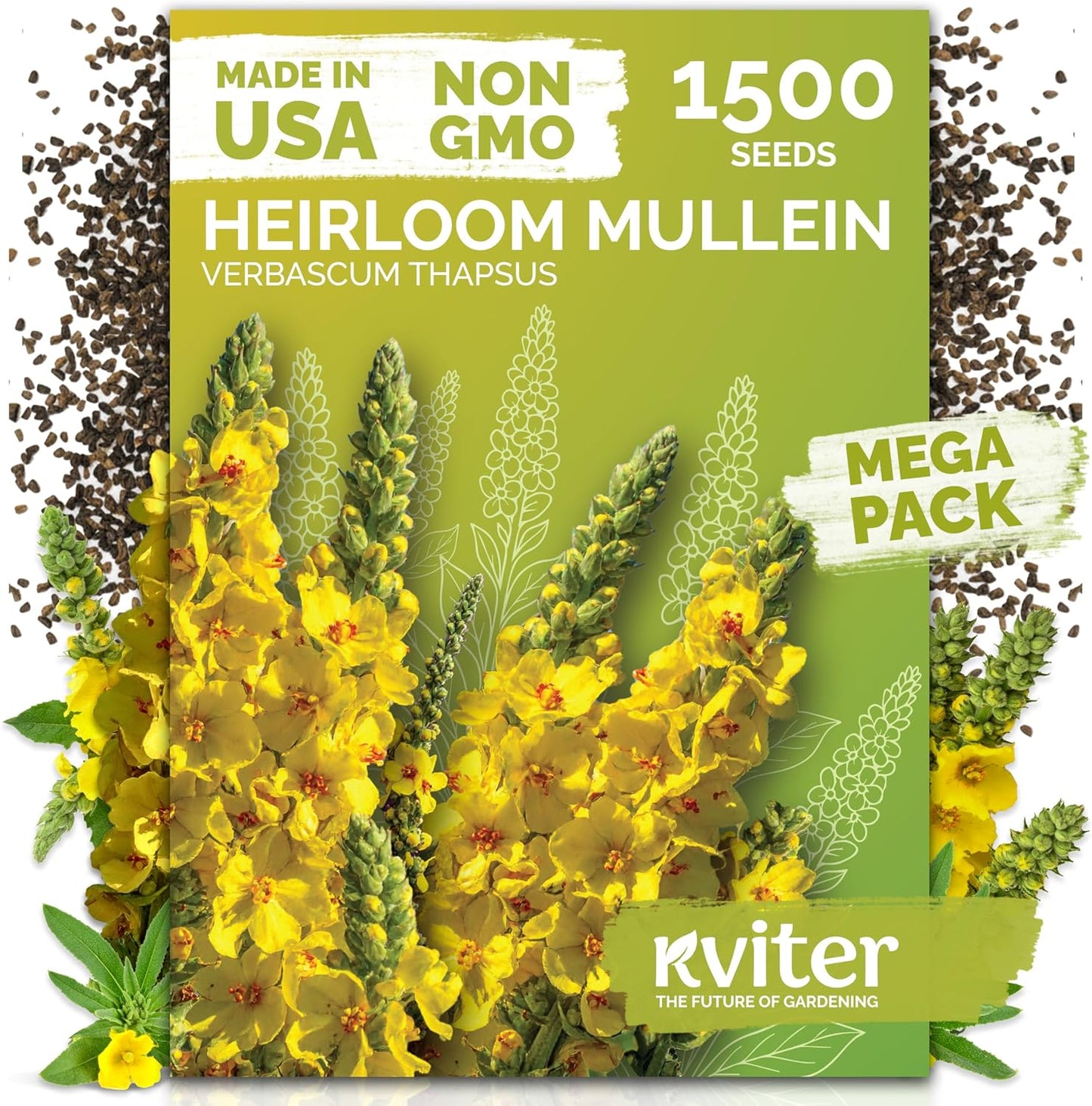 KVITER 150 Borage Seeds (Borago officinalis) - Blue Strawflower, Edible Flower for Teas, Attracts Pollinators - Heirloom Herb Seeds for Planting in Outdoor & Indoor Garden, Beds, Containers