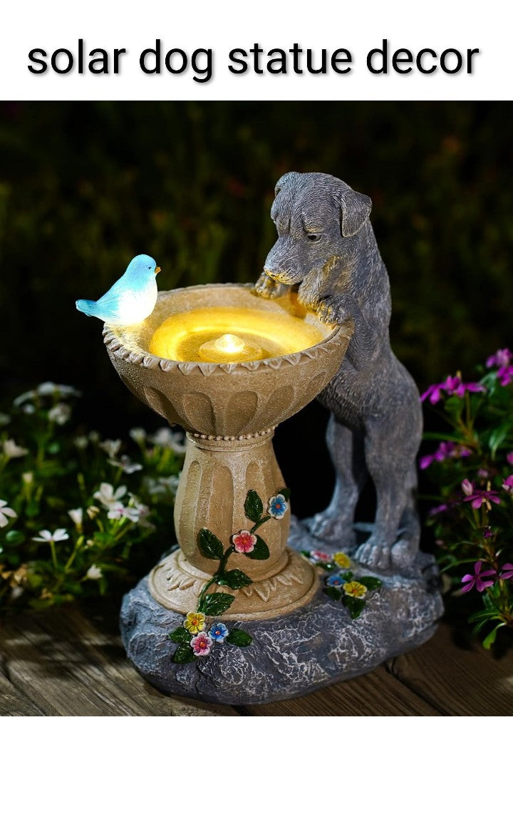 Solar dog statue